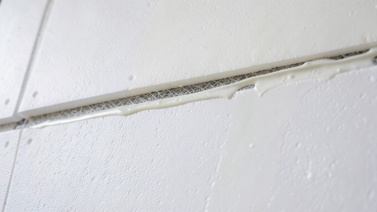 Druga warstwa kleju na elewacji