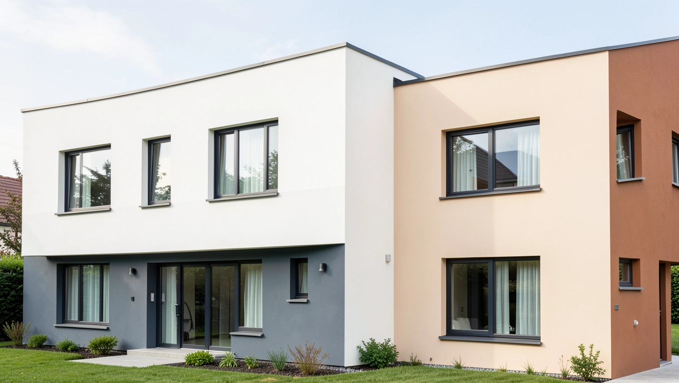 Dwukolorowe elewacje tynkiem