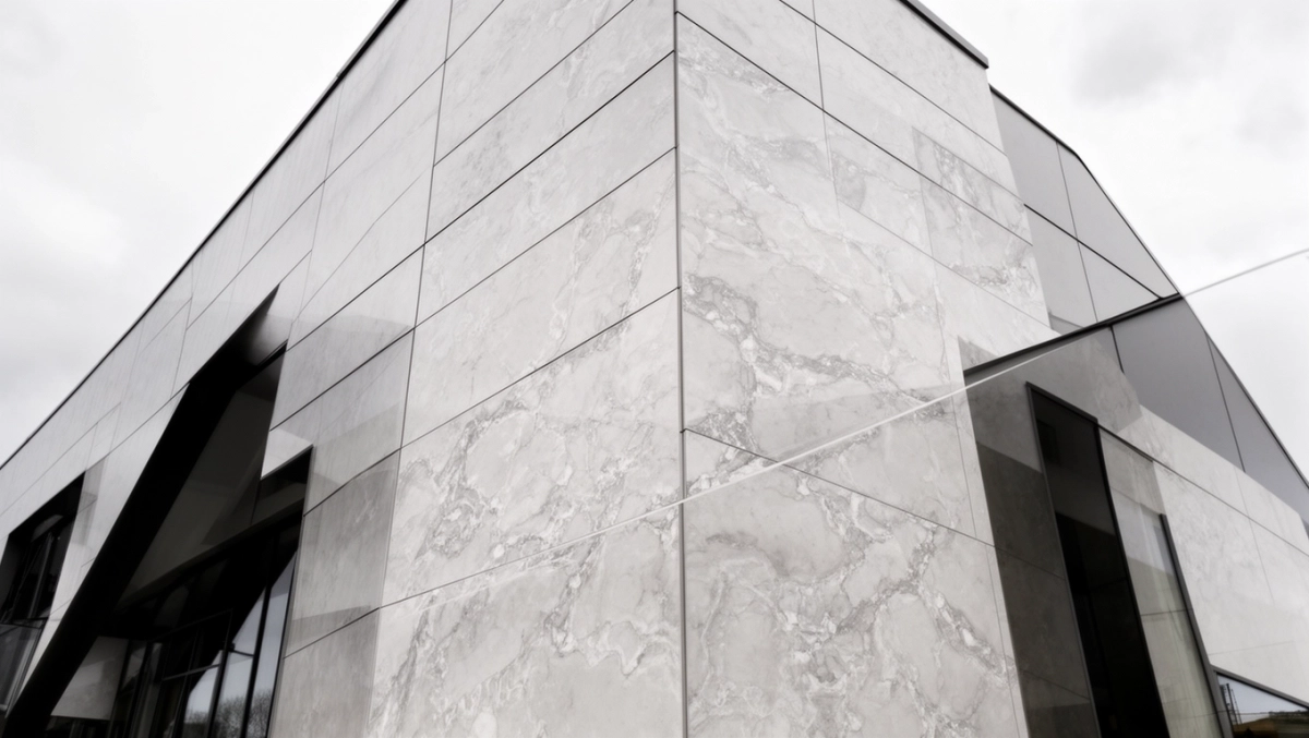 Montaż spieków kwarcowych na elewacji