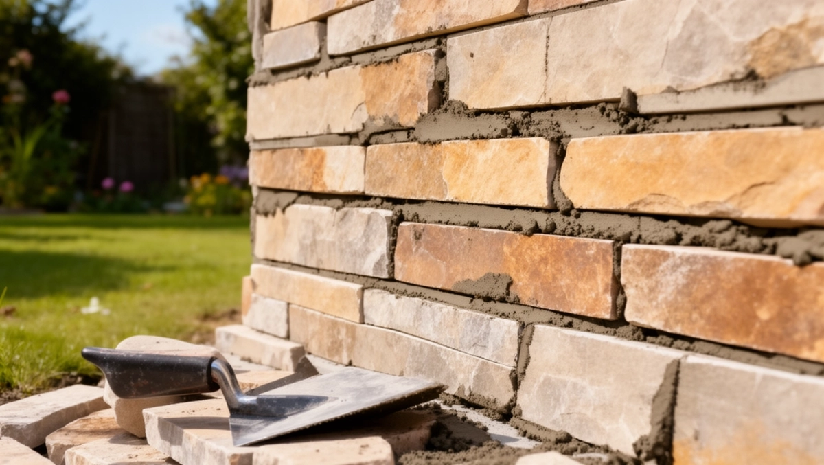 Układanie kamienia elewacyjnego na zewnątrz